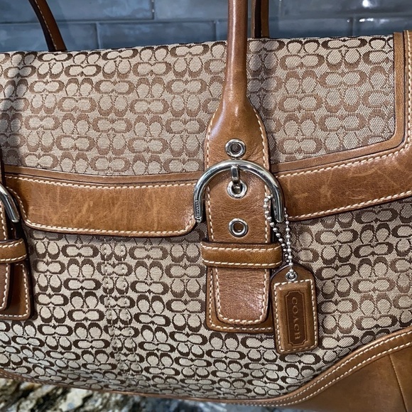 Coach Brown Signature Soho Satchel #7080 - Picture 3 of 9